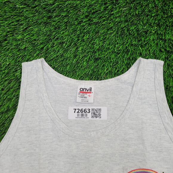 Vintage 90s Rainbow Workout Tank-Top M/L 21x26 - Picture 11 of 13